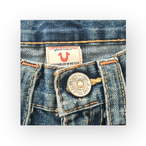 VHTF: new True Religion ʊ Joey Flower Patchwork Crop Denim Jeans ʊ Girls Size 12 - Picture 7 of 14